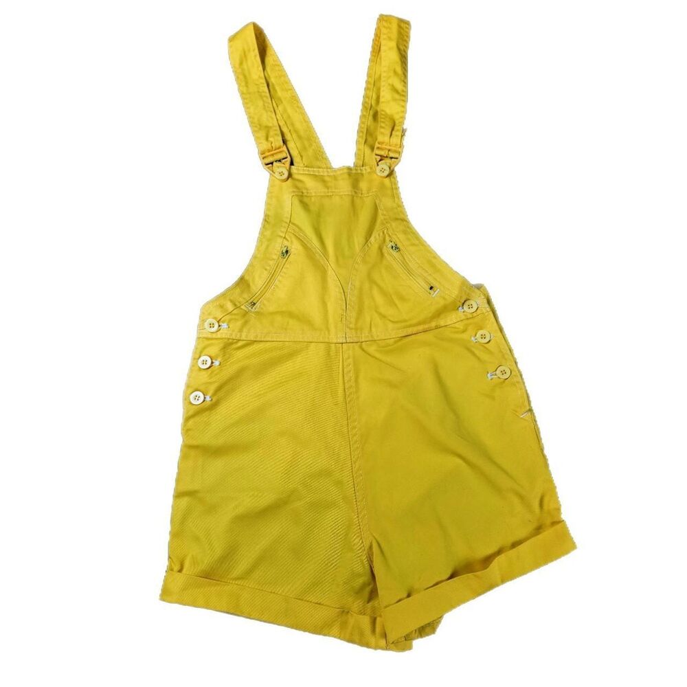 Vintage yellow overall shorts these